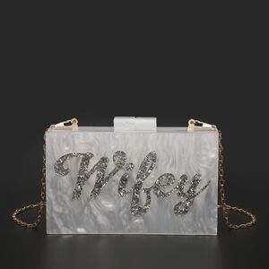 Wifey White Clutch Bag